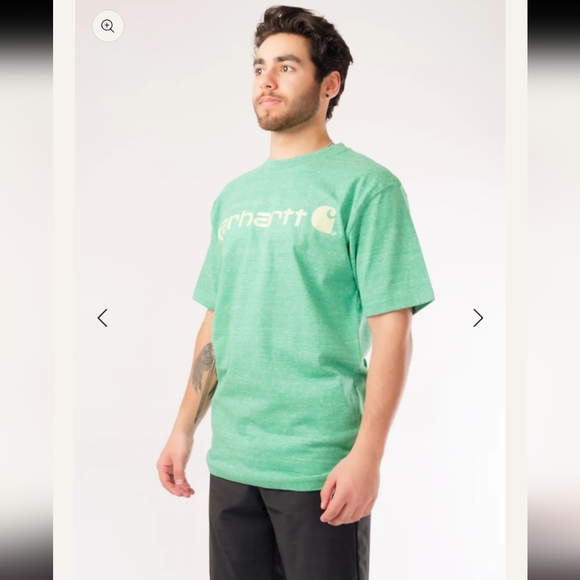 CARHARTT Loose Fit Logo Tee Green Men's NWT - Picture 2 of 5